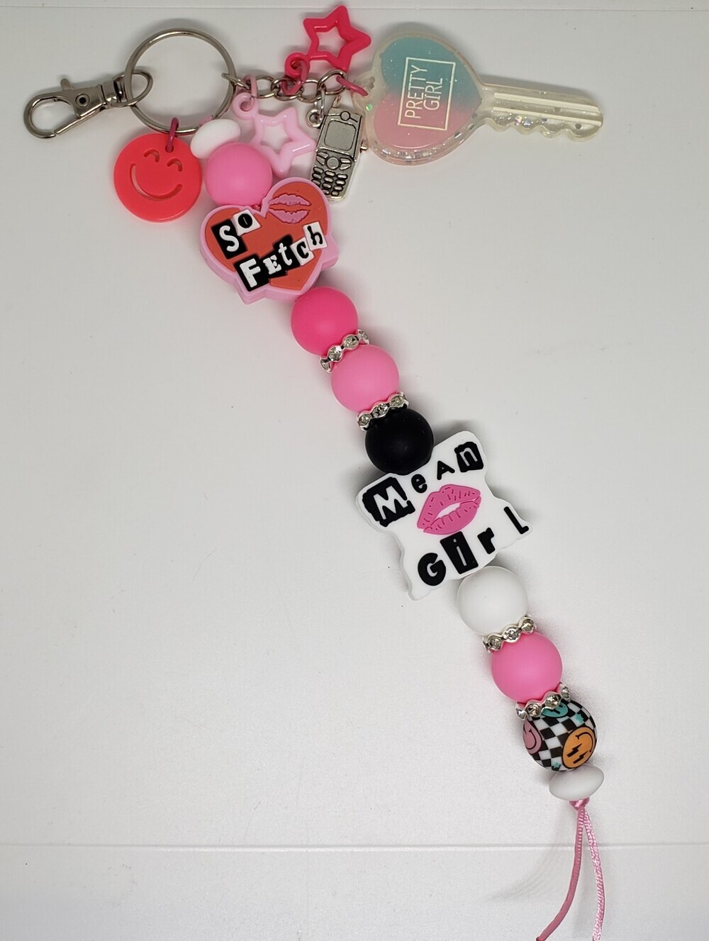Handmade Mean Girls So Fetch Beaded Silicone Keychain